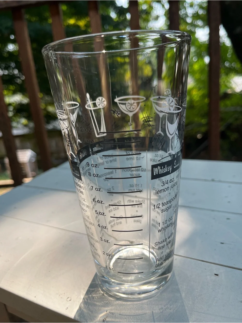 Cocktail Recipe Mixing Pint Glass Bartender Measurement Barware